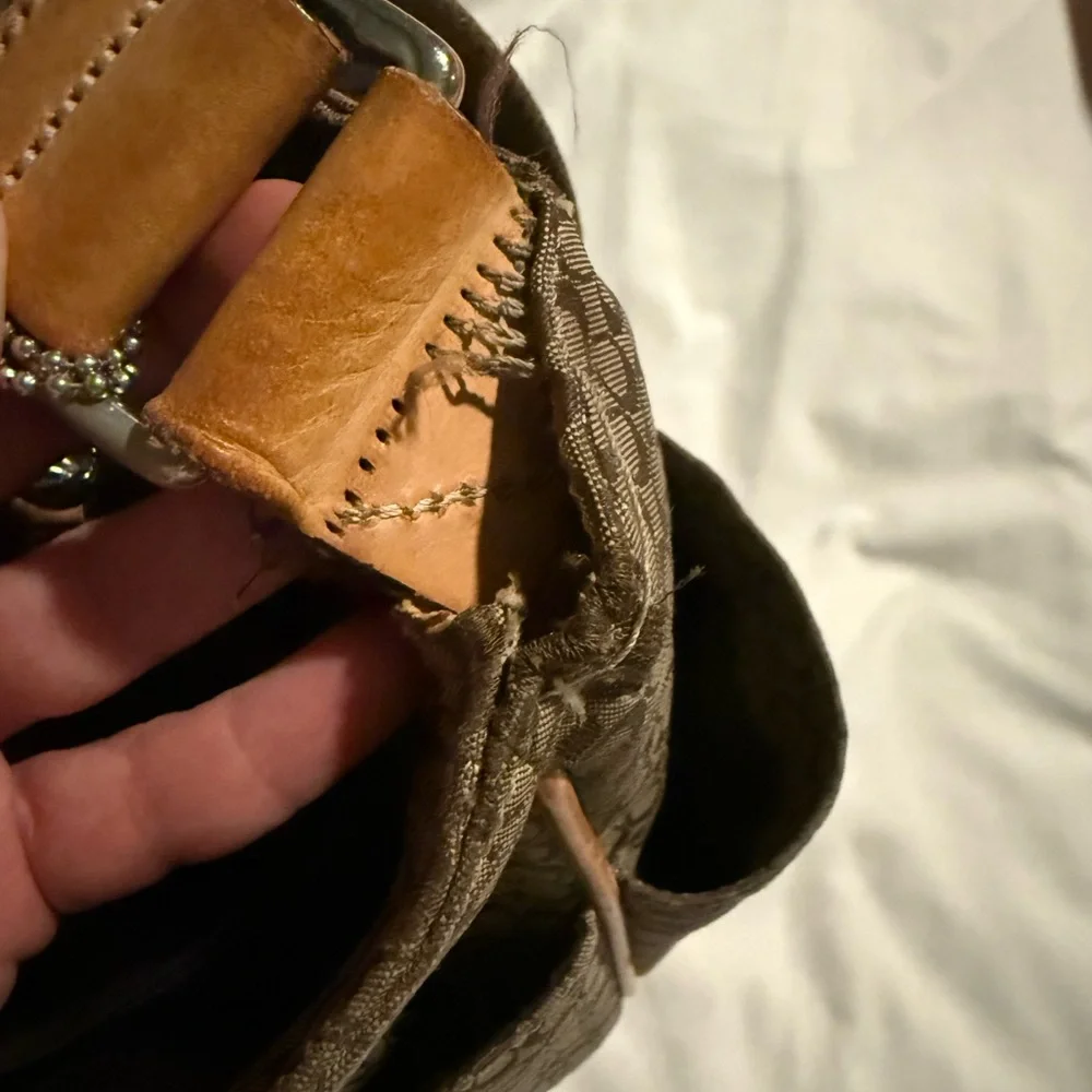 Coach Signature Brown and Tan Messenger Bag